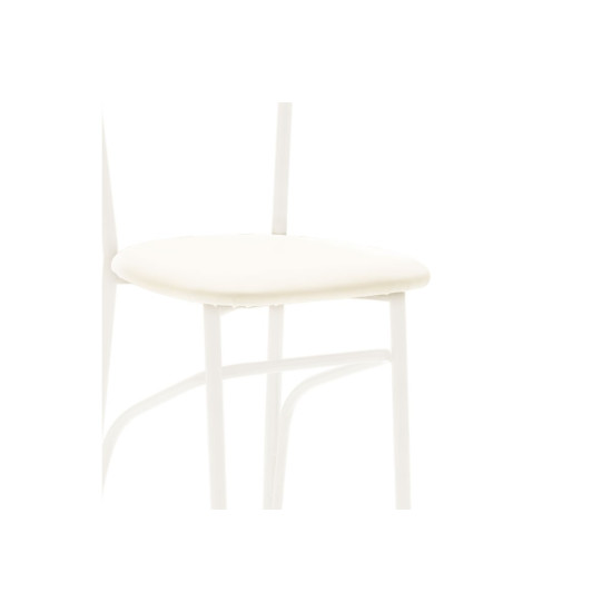 Καρέκλα "ΡΙΓΑ" από μέταλλο/τεχνόδερμα σε εκρού χρώμα 40x43x80