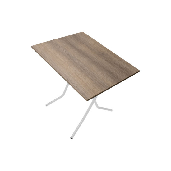 Τραπέζι πτυσσόμενο "CLACK" από μέταλλο σε σταχτύ-λευκό χρώμα 80x60x75