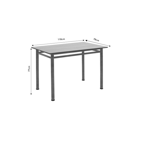 Τραπέζι "DINNER" σε δρυς/μαύρο gloss χρώμα 110x70x77