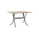 Τραπέζι πτυσσόμενο "CLACK" από μέταλλο σε σταχτύ-καφέ σφυρήλατο χρώμα 100x60x75