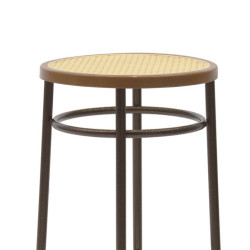 Σκαμπώ μπαρ "WIEN" από μέταλλο/rattan σε καφέ σφυρήλατο/εκρού χρώμα Φ36x79 Σκαμπώ μπαρ "WIEN" από μέταλλο/rattan σε καφέ σφυρήλατο/εκρού χρώμα Φ36x79