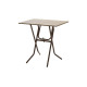 Τραπέζι πτυσσόμενο "CLACK" από μέταλλο σε σταχτύ-καφέ σφυρήλατο χρώμα 70x50x75