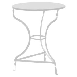 Τραπέζι "ΚΙΜΩΛΟΣ" από μέταλλο σε λευκό χρώμα Φ60x72