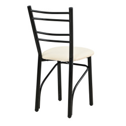 Καρέκλα από μέταλλο/PU σε χρώμα μαύρο/λευκό 37x40x87