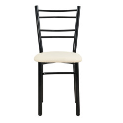 Καρέκλα από μέταλλο/PU σε χρώμα μαύρο/λευκό 37x40x87