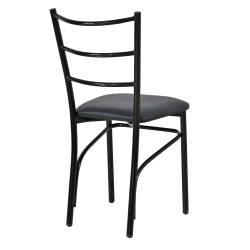 Καρέκλα από μέταλλο/PU σε χρώμα μαύρο 40x36x86