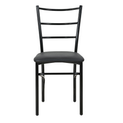Καρέκλα από μέταλλο/PU σε χρώμα μαύρο 40x36x86