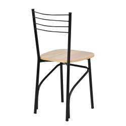 Καρέκλα "ΡΙΓΑ" από μέταλλο/ξύλο σε μαύρο/φυσικό χρώμα 40x36x83 Καρέκλα "ΡΙΓΑ" από μέταλλο/ξύλο σε μαύρο/φυσικό χρώμα 40x36x83