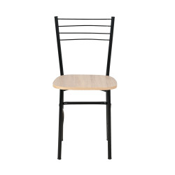 Καρέκλα "ΡΙΓΑ" από μέταλλο/ξύλο σε μαύρο/φυσικό χρώμα 40x36x83 Καρέκλα "ΡΙΓΑ" από μέταλλο/ξύλο σε μαύρο/φυσικό χρώμα 40x36x83