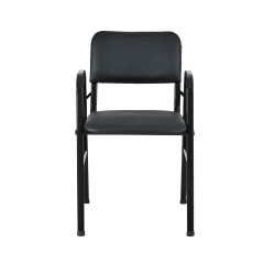 Πολυθρόνα επισκέπτη από μέταλλο/PU σε χρώμα μαύρο 43x38x83