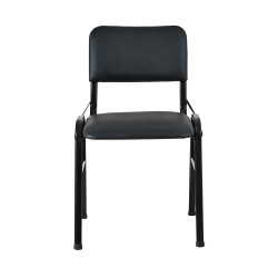 Καρέκλα επισκέπτη από μέταλλο/PU σε χρώμα μαύρο 43x38x83