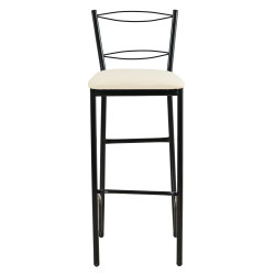 Σκαμπό μπαρ από μέταλλο/PU σε χρώμα μαύρο/λευκό 36x41x107