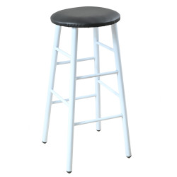 Σκαμπό μπαρ από μέταλλο/PU σε χρώμα λευκό/μαύρο Φ36x79 Σκαμπό μπαρ από μέταλλο/PU σε χρώμα λευκό/μαύρο Φ36x79