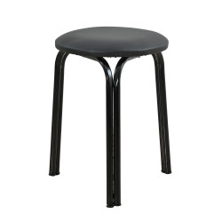 Σκαμπό από μέταλλο/PU σε χρώμα μαύρο Φ36x47