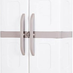 Ντουλάπα "ΑΡΙΑ" δίφυλλη με χώρισμα πλαστική σε μπεζ-λευκό χρώμα 73x44x179