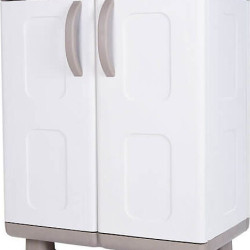 Ντουλάπα "ΗΒΗ" δίφυλλη πλαστική σε μπεζ-λευκό χρώμα 73x44x96