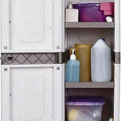 Ντουλάπα "ΙΡΙΔΑ" μονόφυλλη πλαστική σε γκρι-ανθρακί χρώμα 44x36x179