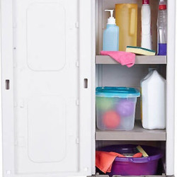 Ντουλάπα "ΡΕΑ" μονόφυλλη πλαστική σε μπεζ-λευκό χρώμα 44x36x96