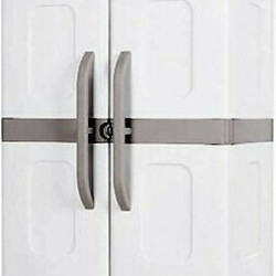 Ντουλάπα "ΑΡΙΑ" δίφυλλη με χώρισμα πλαστική σε ανθρακί-γκρι χρώμα 73x44x179