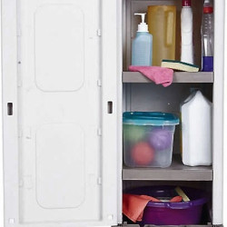 Ντουλάπα "ΡΕΑ" μονόφυλλη πλαστική σε ανθρακί-γκρι χρώμα 44x36x96