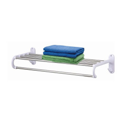 Ράφι μπάνιου από πλαστικό σε ασημί/λευκό χρώμα Ράφι μπάνιου από πλαστικό σε ασημί/λευκό χρώμα