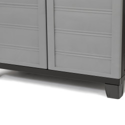 Ντουλάπα δίφυλλη πλαστική σε γκρι/μαύρο χρώμα 70x43x180