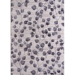 Χαλί "FAYNO" σε χρώμα μπεζ με γκρι φύλλα 160x220