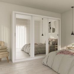 Ντουλάπα Grandio Λευκή με καθρέφτη