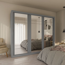 Ντουλάπα Grandio Γκρι με καθρέφτη