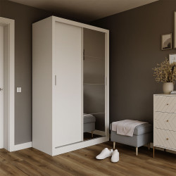 Ντουλάπα Linea Λευκή με καθρέφτη