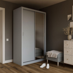 Ντουλάπα Linea Γκρι με καθρέφτη