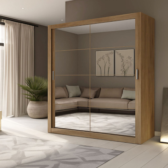 Ντουλάπα Reflex Gold Oak με καθρέφτη