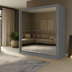 Ντουλάπα Reflex Γκρι με καθρέφτη