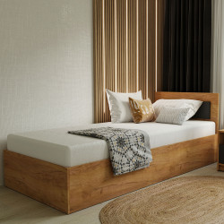 Κρεβάτι Viva 90 Χρυσό Δρυς-Γραφίτης