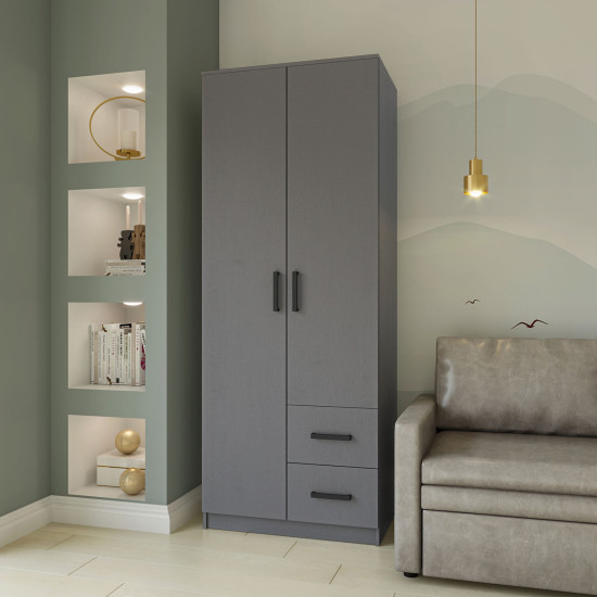 Ντουλάπα Simple 2D2DR Γραφίτης