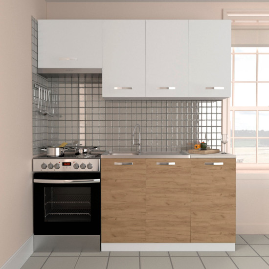 Κουζίνα Charlotte Σετ Χρυσό-Λευκό