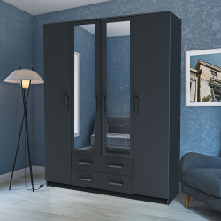 Ντουλάπα Simple 4D2D Γραφίτης