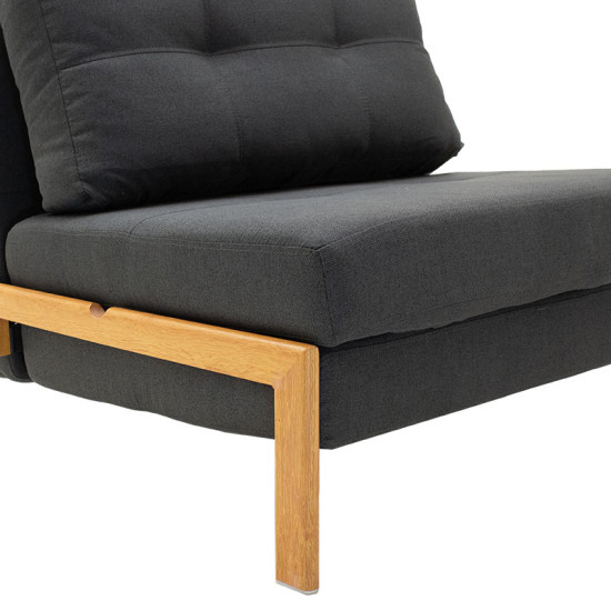 Πολυθρόνα-κρεβάτι Fancy με ύφασμα ανθρακί 95x98x70εκ **