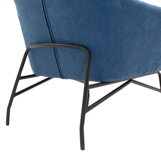 Armchair Rimbo  fabric in blue color 66x81x102cm **