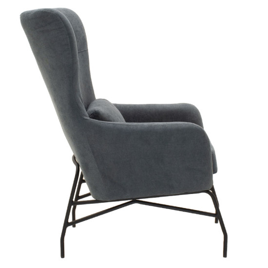Armchair Rimbo  fabric in grey color 66x81x102cm **