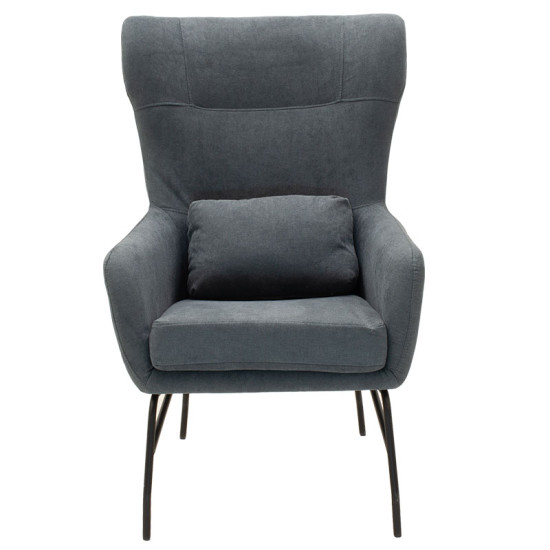 Armchair Rimbo  fabric in grey color 66x81x102cm **