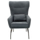 Armchair Rimbo  fabric in grey color 66x81x102cm **