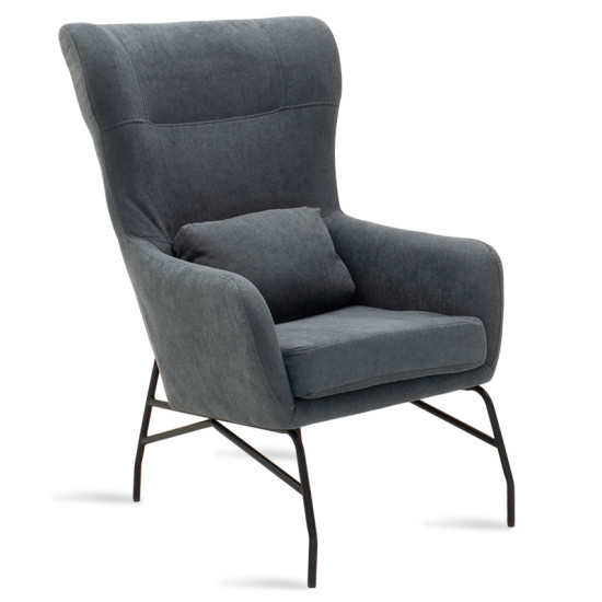 Armchair Rimbo  fabric in grey color 66x81x102cm **
