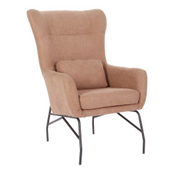 Πολυθρόνα - μπερζέρα Rimbo σάπιο μήλο βελούδο-πόδι μαύρο μέταλλο 66x81x102εκ **