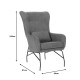 Armchair Rimbo  rotten apple velvet fabric-black leg 66x81x102cm **