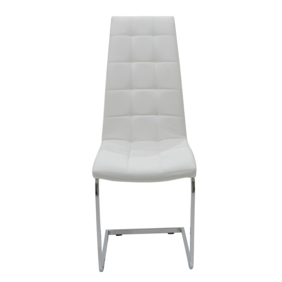 Καρέκλα Darrell PU λευκό-βάση χρωμίου - 2τμχ.