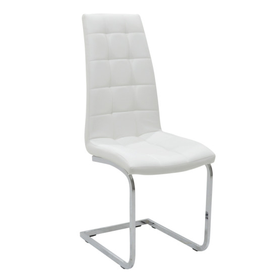 Καρέκλα Darrell pakoworld PU λευκό-βάση χρωμίου - 2τμχ.
