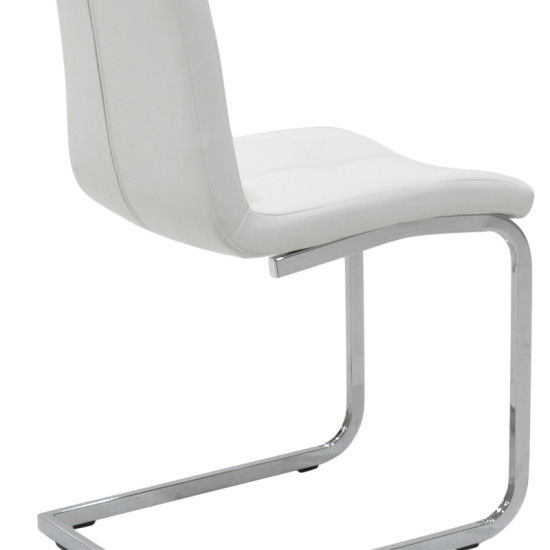Καρέκλα Darrell pakoworld PU λευκό-βάση χρωμίου - 2τμχ.