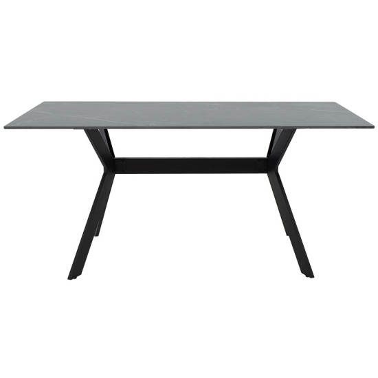 Τραπέζι Olivet sintered stone μαύρο μαρμάρου-μαύρο 180x90x75εκ