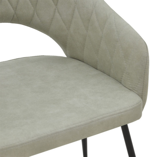 Πολυθρόνα Macie ύφασμα antique γκρι-μαύρο 58x50x85εκ **